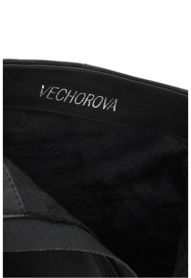 Чорні шкіряні ботільйони 3986 VECHOROVA - фото 6