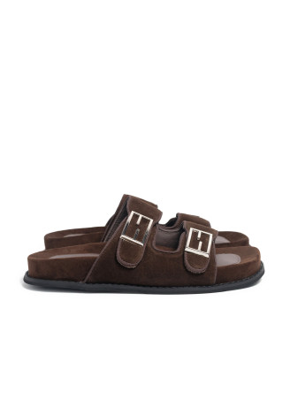 Brown suede flip-flops 4886 VECHOROVA