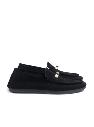 Black suede moccasins 4891 VECHOROVA