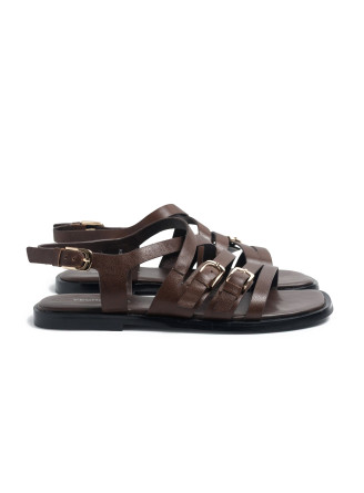 Brown leather sandals 4895 VECHOROVA