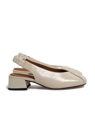 White leather slingbacks 4909 VECHOROVA