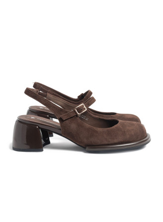Brown suede slingbacks 4910 VECHOROVA
