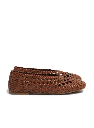 Brown leather ballet flats 4911 VECHOROVA