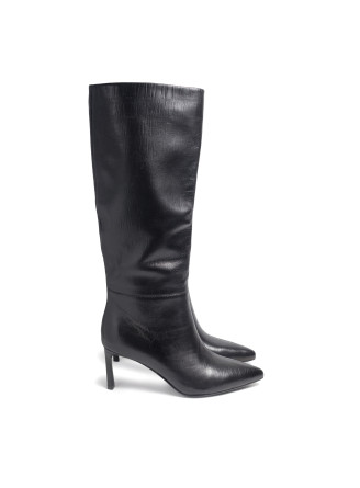 Black leather boots 5080 VECHOROVA