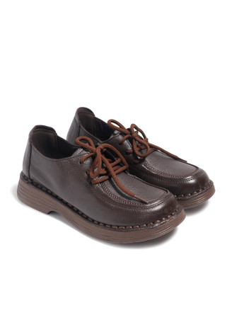 Brown leather shoes 5082 VECHOROVA