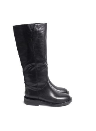 Black leather boots 5087 VECHOROVA