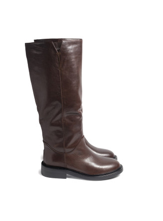 Brown leather boots 5089 VECHOROVA