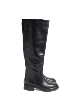 Black leather boots 5096 VECHOROVA